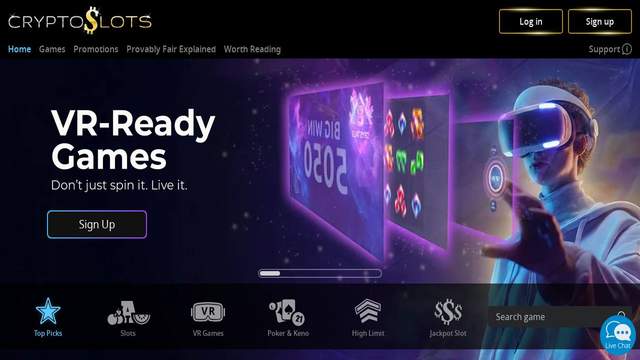 CryptoSlots casino screenshot